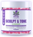 Sculpt & Tone Gummis für Damen 40+ | Kreatin, Magnesium, Tart Cherry & Sea Moss | Peri-Menopause Unterstützung, Energie & Post‐Workout Erholung | 150 Vegan Gummis