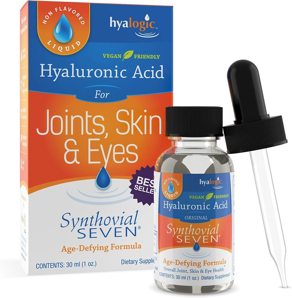 Hyalogic Synthovial Seven Hyaluronsäure Liquid - HA Joint Support - Vegan - 1 Unze