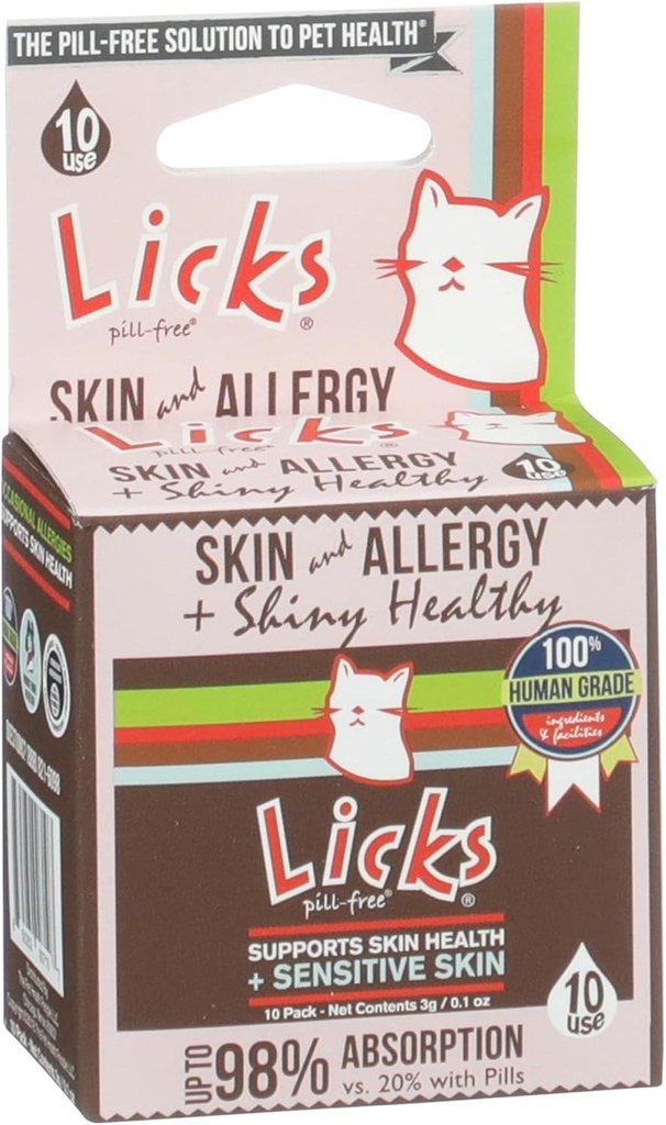 Licks - Cat Allergy - Katzenhaut und Allergie - LiquiPaks - 10 Verwendung