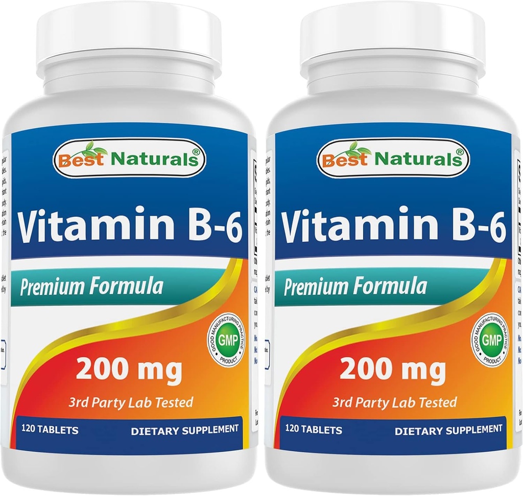 Best Naturals Vitamin b6 200mg für Erwachsene, 120 Tabletten (120 Count (Pack von 2))