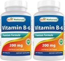 Meilleure vitamine naturelle b6 200mg pour les adultes, 120 comprimés (120 Nombre (paquet de 2))