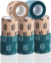 Enveloppe de pansement autocollante - Enveloppe de vétuste pour chiens Non Chew - Enveloppe de pansement cohésive médicale pour soins de la plaie, soins de la patte, premiers soins, ruban adhésif pour animaux de compagnie Chevaux de chat (2 pouces, 8 rouleaux, 8 couleurs)