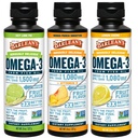 Barleans Omega 3 Fish Oil Liquid Supplement 3-Flavor Variety Pack für Männer und Frauen, EPA und DHA Fatty Acid, enthält Key Lime Pie, Zitronen Crème und Mango Peach Flavors, 8 oz