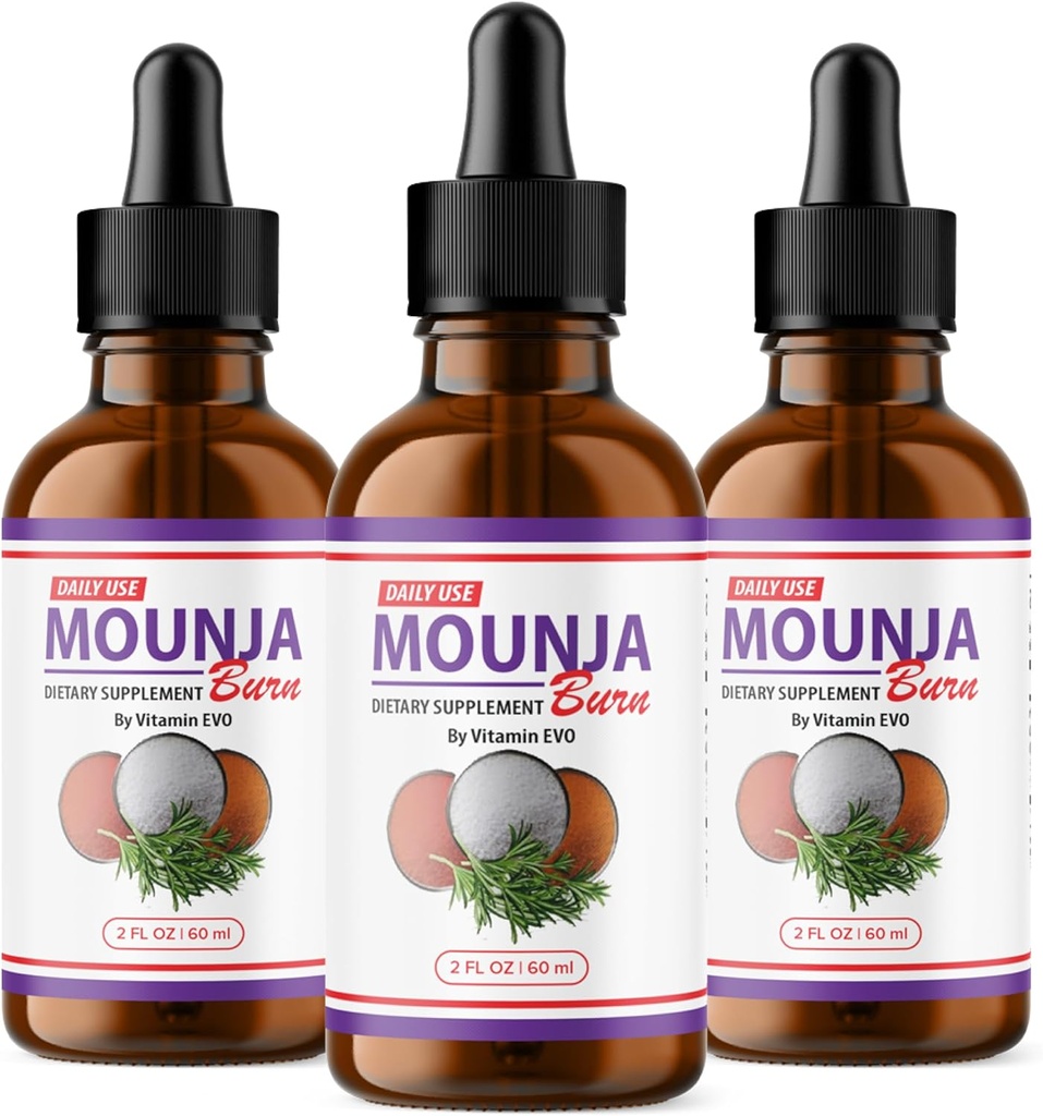 (3 Pack) Mounja Burn Drops - Offizielle Formel - Mounja Burn Nahrungsergänzung Tropfen, Mounja Liquid Tropfen Maximale Stärke Gesamt Wellness Unterstützung Formel MoujaBurn Mounja Burn Advanced (3 Flaschen)