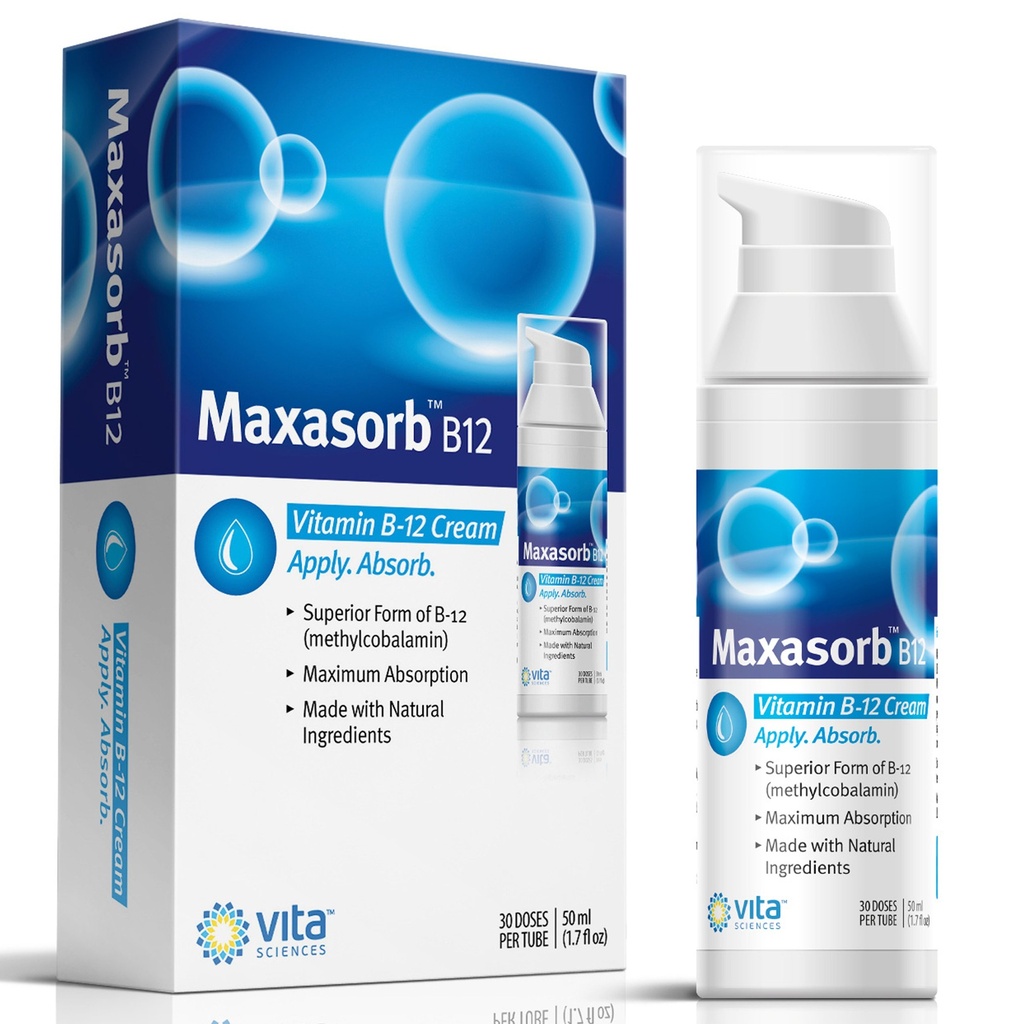 Vitamine B12 Crème de méthyle B-12, méthylcobalamine B12 1000 mcg Énergie, santé et peau vive, puissant thème B12 Crème de peau - Aide avec l'eczéma et le psoriasis. Énergie comme B12 Patch