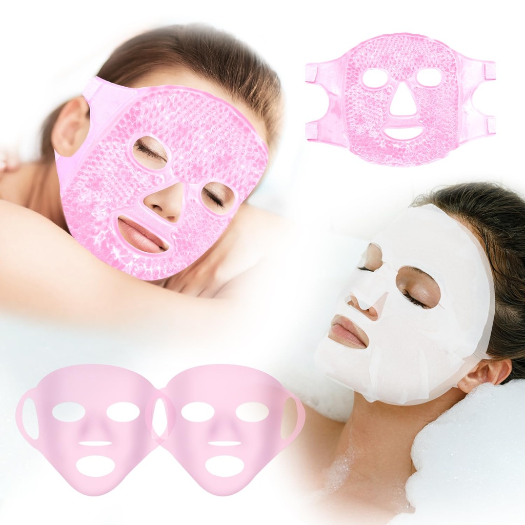 Reusable Ice Face Mask Set - Heiße & kalte Therapie für Migraine, Weisheit Zahnschmerzen, Puffiness Relief mit 2 Silikonabdeckungen, Cooling Gel Pad für Schwellung