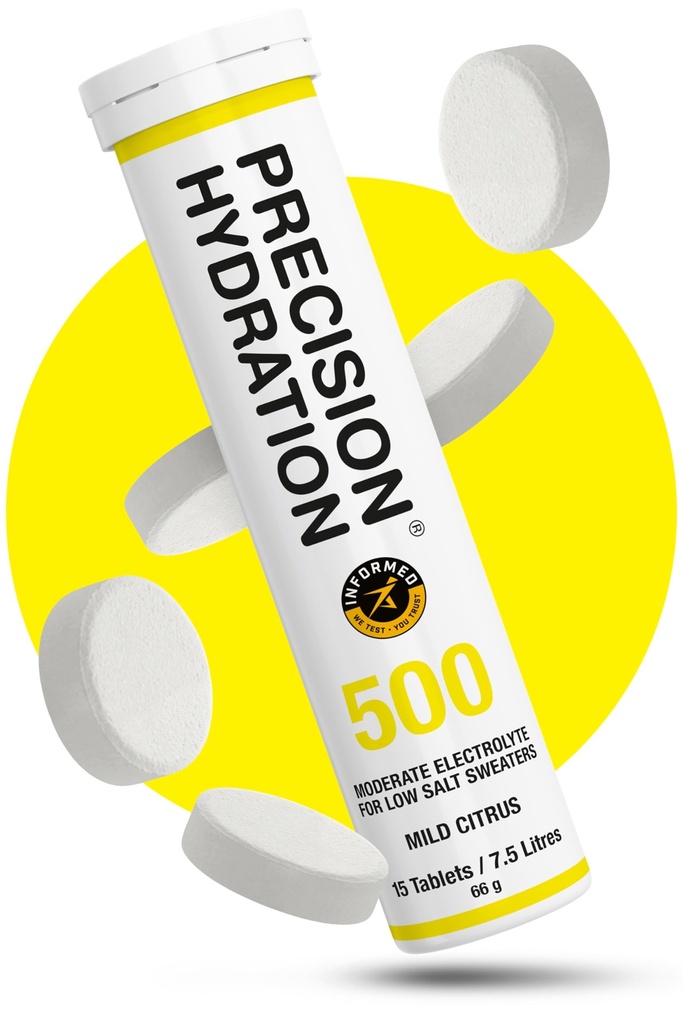Precision Hydration Elektrolyt Tablets - Multi Strength Effervescent Hydration Tablets - Low Calorie, Glutenfrei, Vegan/Vegetarisch Freundlich (1 Tube, 500mg/L - Yellow Tube)