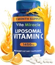 Liposomal Vitamin C 1450mg - 180 Capsules Ultra Absorption Ascorbic Acid VIT C Supports Immune System Fat Soluble Antioxidant & Collagen Booster Compare to Vitamin C 1000mg or 500mg Non-GMO Vegan