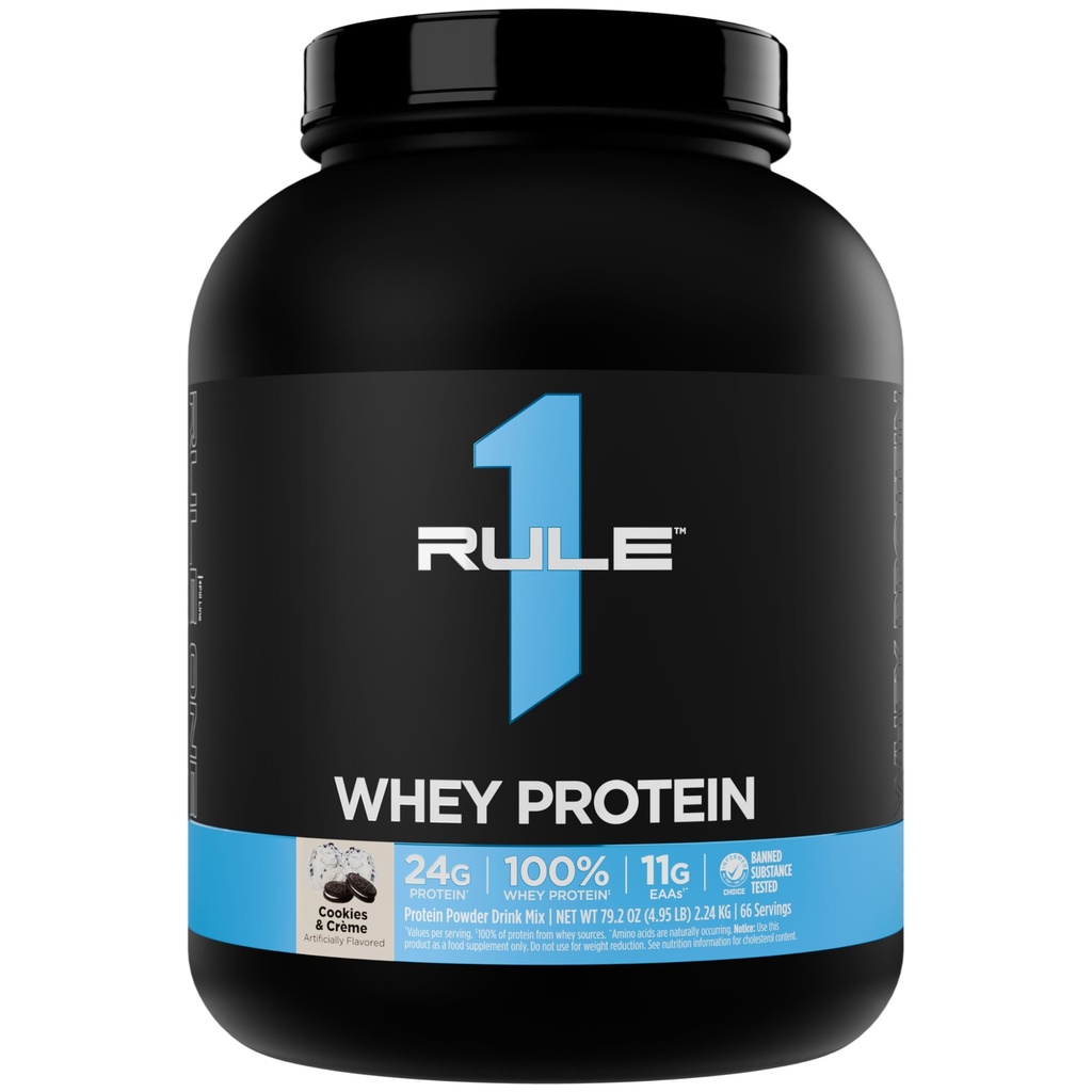 Regel 1 Whey Protein – 24g Fast-Acting Protein aus All-Whey-Quellen mit natürlich vorkommenden EAAs & BCAAs für Workout Recovery oder Anytime Use (5 Pfund*, Cookies & Crème)