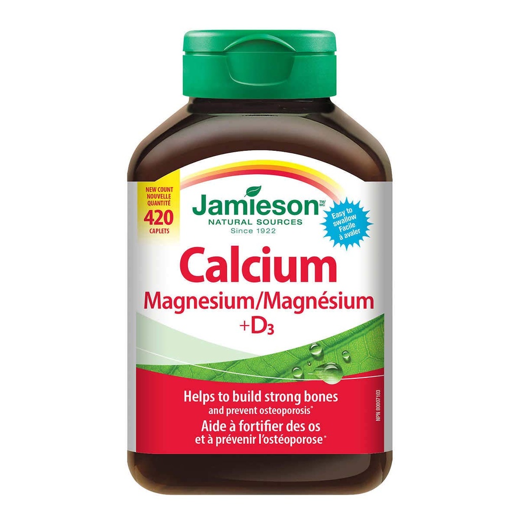 Jamieson Calcium Magnesium mit Vitamin D3 Tabletten, 420 Kapseln