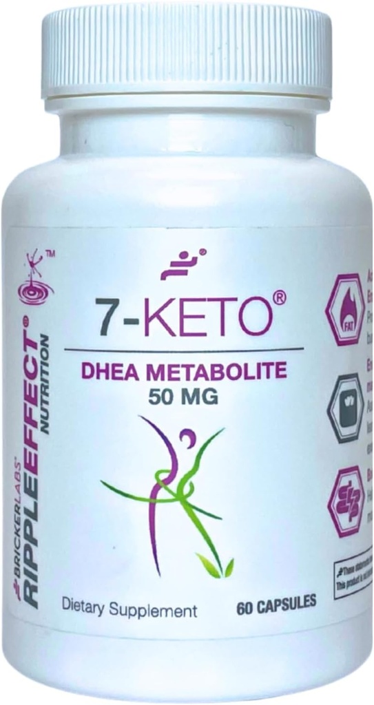 Bricker Labs 7-Keto DHEA Metabolite 50 mg Nahrungsergänzung für Stoffwechselunterstützung und Energiebilanz, 60 Kapseln