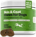 Deley Naturals Skin & Coat Chews - Chien Allergie Chews avec Omega 3 Huile de poisson, Biotine, Collagène et Vitamines Essentielles - Supports Chien Démangeaisons Skin Relief, réduit la sécheresse et le manteau sain - Fabriqué aux États-Unis