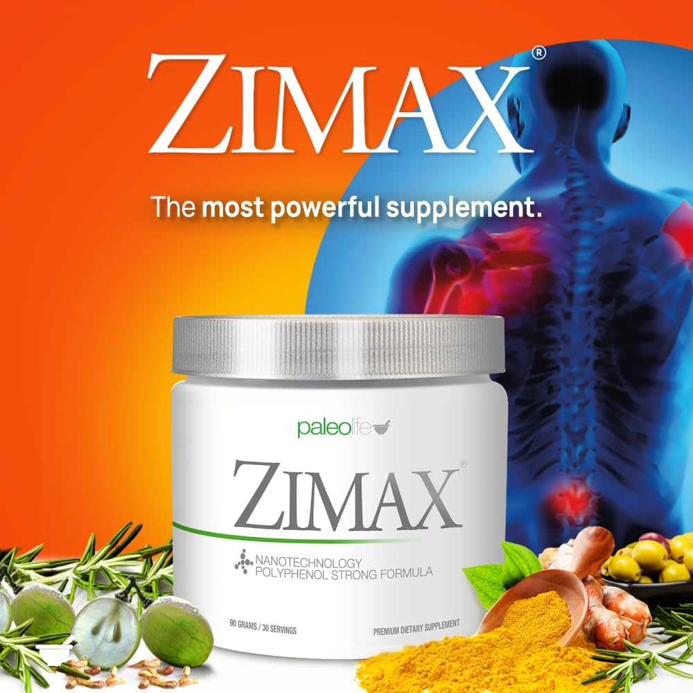 ZIMAX Super ANTIOXIDANT - 100% naturel - haute absorption Curcumine, extrait de romarin, extrait de graines de raisin, extrait de feuille d'olive ORAC 3,451,770 (Canister) 90 grammes (2-pack)