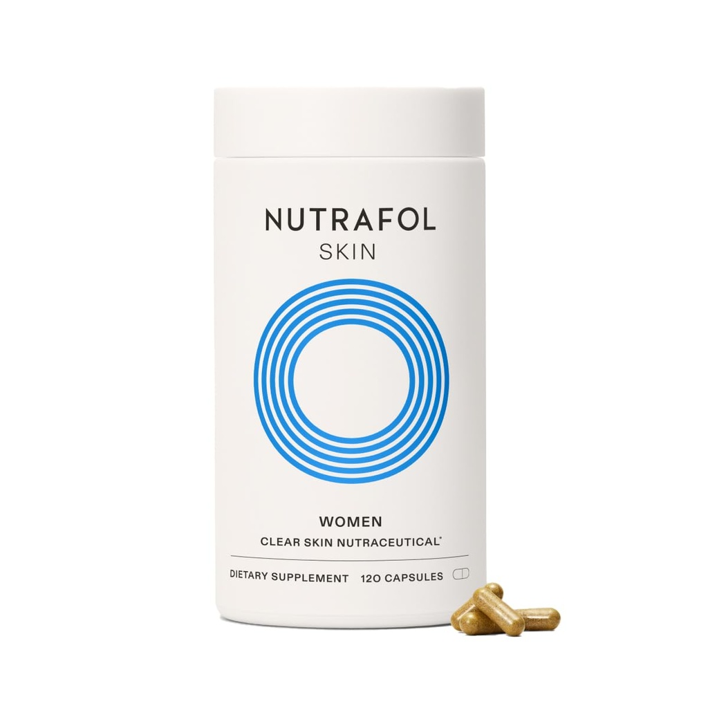 Supplément d'acné pour la peau claire de Nutrafol pour les femmes, testé cliniquement pour plus clair, peau plus lisse, forme médicale, végétalien