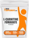 BulkSupplements.com Poudre de fumarate de L-Carnitine - supplément de carnitine, nutrition sportive, L-Carnitine 500mg - sans gluten, 500mg par portion, sans gluten, 500g (1,1 lb) (paquet de 1)