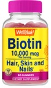 WellJa High Potency Biotin 10.000 mcg Gummis - für stärkeres Haar, Haut und Nägel - Vegan-Friendly, Glutenfrei, Non-GMO und leckere Berry Flavor - 60 Gummis