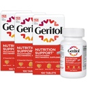 Geritol, supplément multivitamines, contient des vitamines B-Vitamines, antioxydants, vitamines C, E & D et fer, 27 vitamines et minéraux essentiels, sans gluten, sans OGM, sans édulcorants artificiels, 100 comprimés, 3 emballages