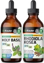BIO KRAUTER Heilige Basilikum Tinktur 4 Fl. Oz. & Rhodiola Rosea Tinktur 4 Fl. Oz.