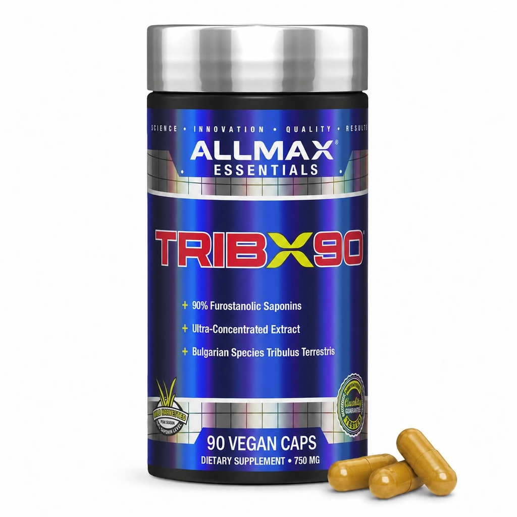 ALLMAX Nutrition Trib X 90, Extrait Bulgare Tribulus Ultra-Concentré, 90 Capsules