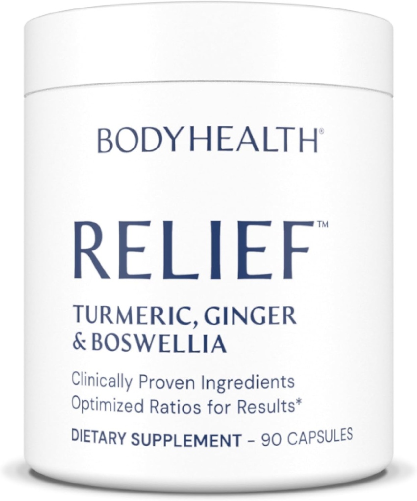 BodyHealth Inflam Relief, Joint Supplement, Relief für Rücken, Knie, Hände, mit Turmeric, Boswellia, Ginger, All Natural, Non-GMO, Glutenfrei (90 Kapseln)