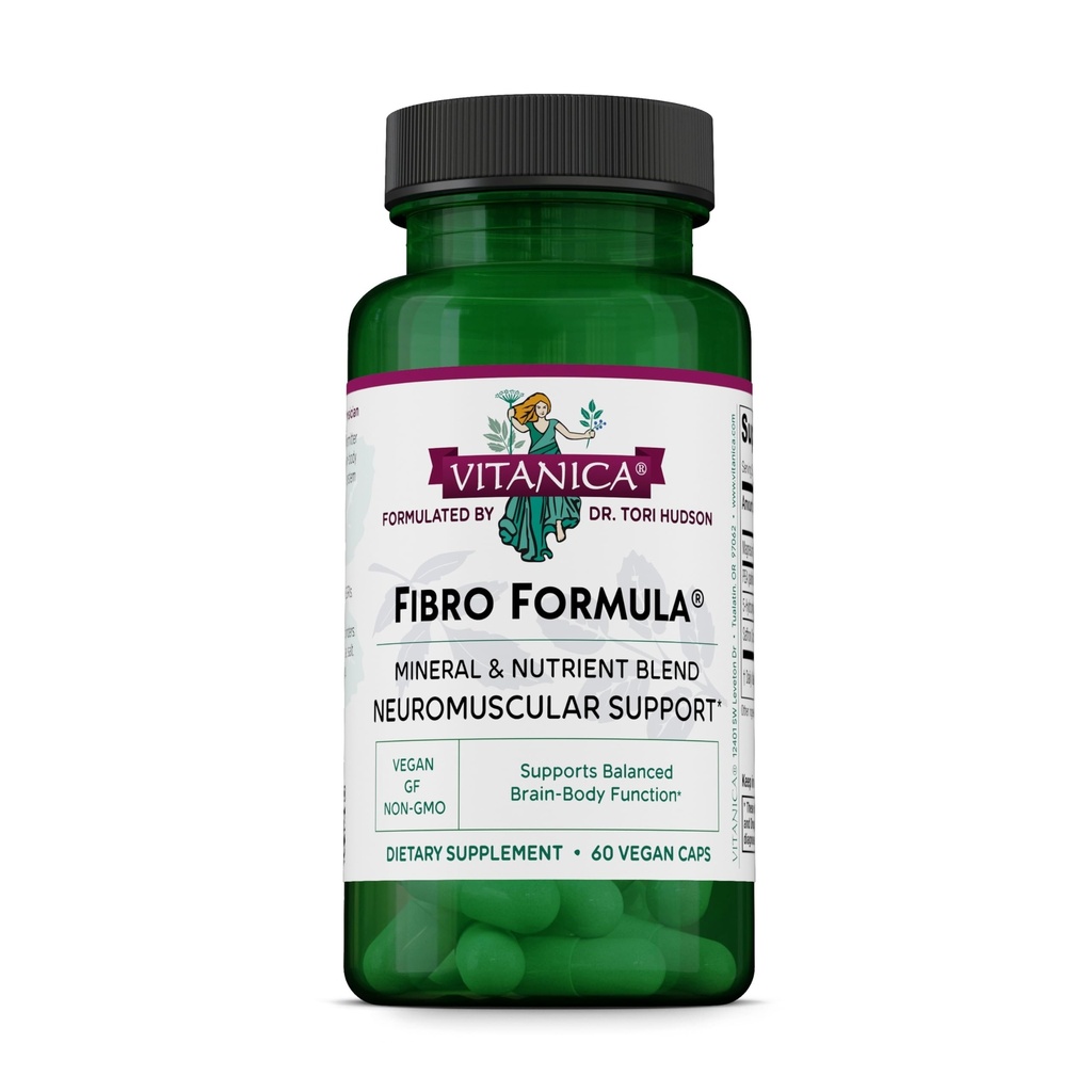Vitanica Fibro Formule, Fibromyalgia Relief Support, Extrait de safran 60mg, 5 HTP 100mg, Pea 300mg, Dr Neuro Muscular Support Supplément Formulé, Vegan, Non-OGM, 60 Capsules