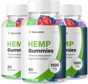 (3 Pack) Rejuvazen Gummies - Offizielle Formel - Rejuvazen Hanf Gummies Blutdruck Zucker Formel 300mg, Rejuvazen Gummies High Potency Blend Big Size Gummies 25mg pro Gummy 1500mg (180 Gummi)