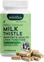 Animal Essentials Thistle de lait pour chiens et chats - Soutien du foie, Thistle de lait 150mg, Silymarin, Supplément hépatique, Capsules à base de plantes, Herbes organiques de qualité humaine, Vétérinaire recommandé - 30 Nombre