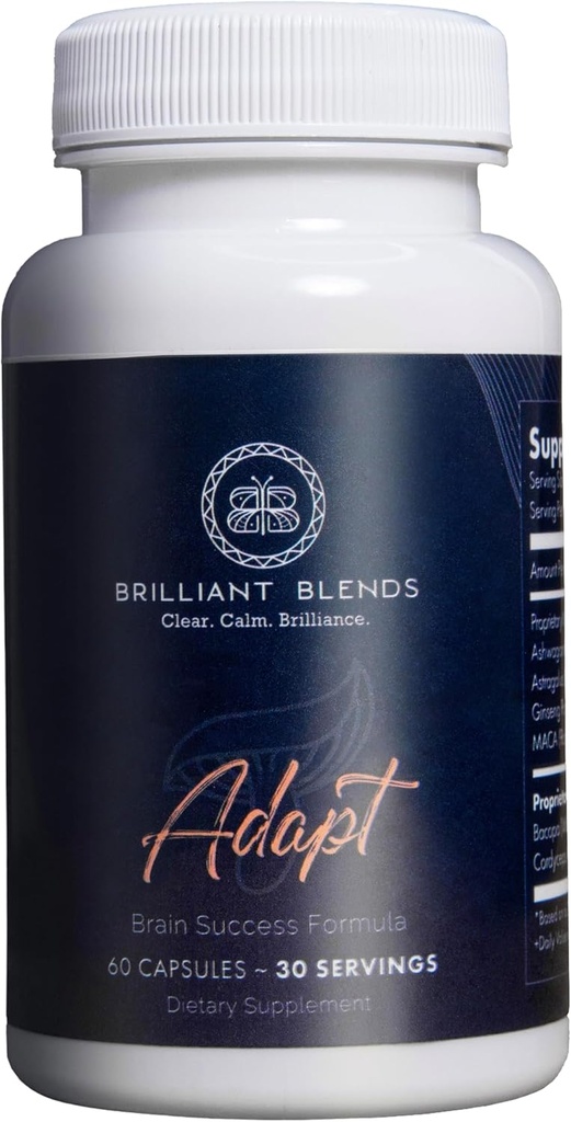 Adapt Adaptogen Supplement – Doctor-Formulierte Mischung, um Schlaf zu verbessern, und Speicher | Natürliche Adaptogen Formel mit klinisch bezogenen Inhaltsstoffen | Vegan, Non-GMO | 30 Portionen