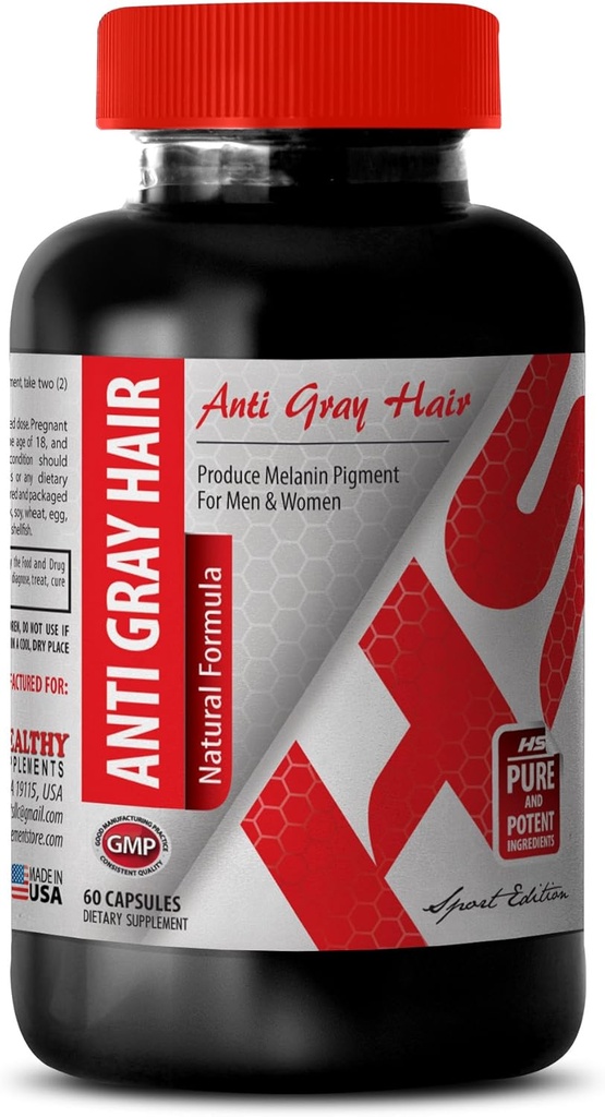 Folsäure 1000 mcg - Anti-Grau-Haar Natürliche Formel - Verbesserung der Haargesundheit (1 Flasche)