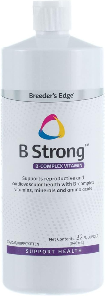Revival Tiergesundheit Breeder's Edge - B Strong - B Vitamin, Eisen und Mineral Supplement - Vitamin B für Hunde, Katzen, Welpen & Kittens - 32 oz Flüssigkeit