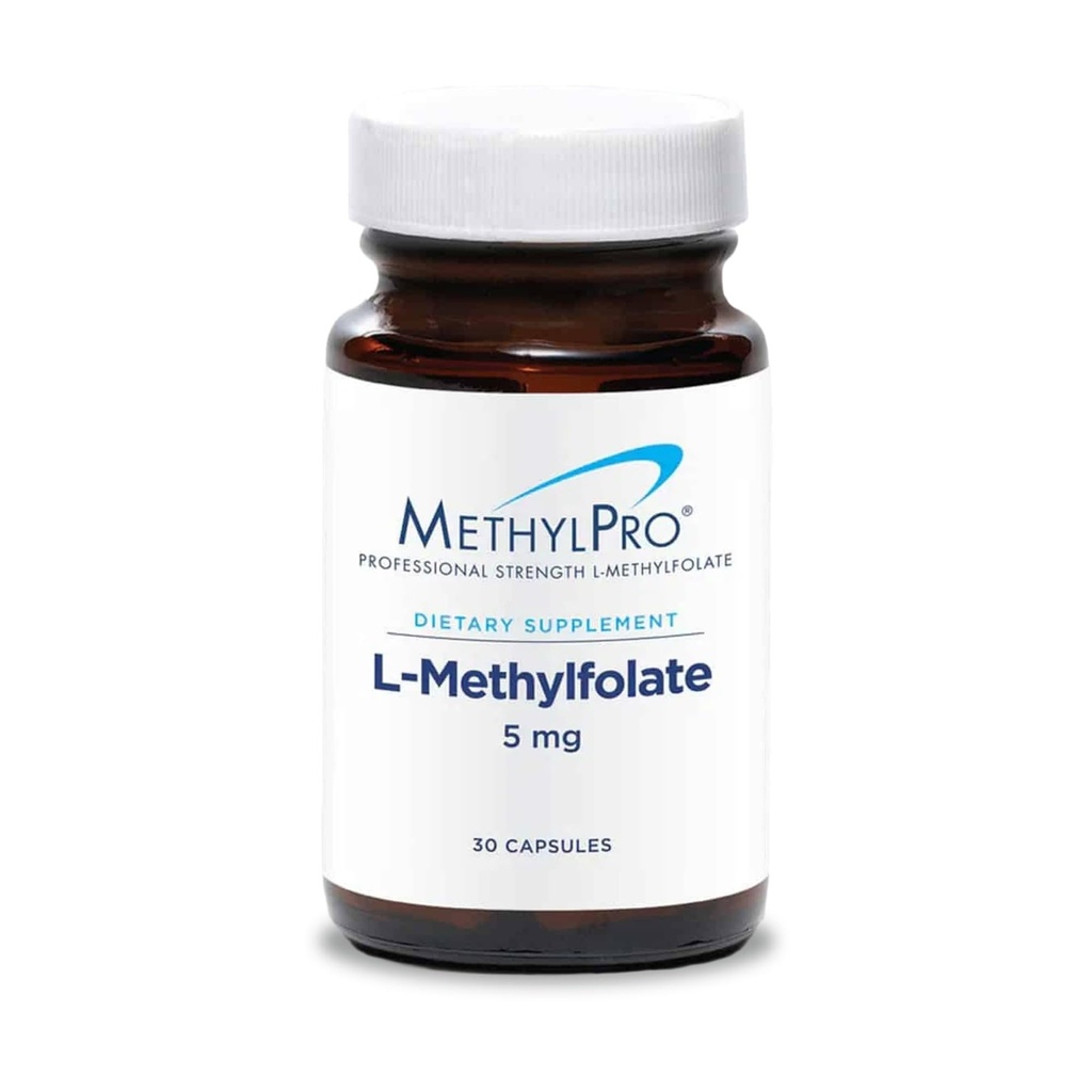 MethylPro L-Methylfolate 5 mg - Support d'un mental sain - Folate actif pour le soutien de la méthylation et les réactions biochimiques - Très biodisponible - Dosage flexible - 30 portions - 30 capsules