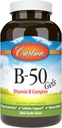 Carlson - B-50 Gels, Vitamin B Complex, Energieproduktion, Zellunterstützung & Optimale Wellness, 200 Softgels