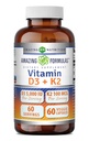 Erstaunliche Formeln Vitamin D3 5000 IU mit Vitamin K2 100 mcg | D3 + K2 Complex Supplement | Veggie Kapseln | Non-GMO | Gluten Free | Made in USA (60 Count)
