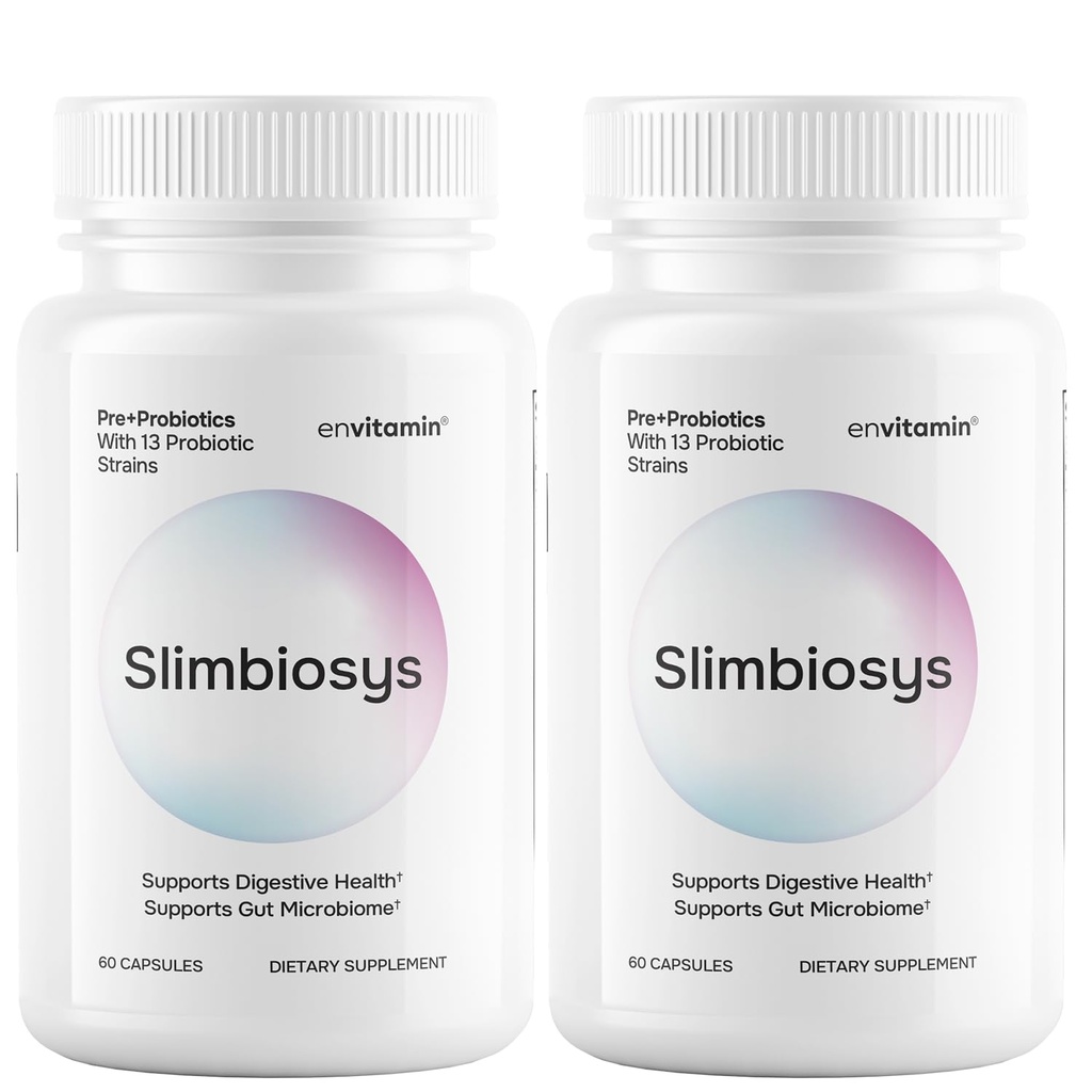 Slimbiosys Ultra Probiotique Capsule - Pré et Probiotiques pour Femmes et Hommes - Soutenez votre Microbiome (2 Pack, Slimbiosys)