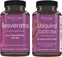 Reserve Schönheit, Resveratrol 250 mg, Antioxidans Ergänzung für Herz und zelluläre Gesundheit 30 Caps & Ubiquinol CoQ10 Stat - Unterstützung für Herz-Kreislauf-System, Energie Levels & zelluläre Gesundheit - 30