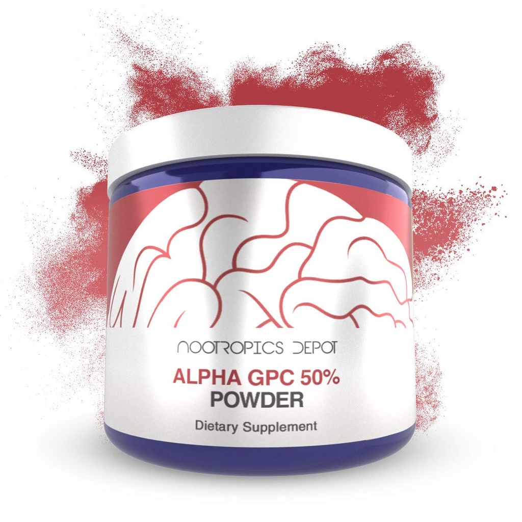 Nootropics Depot Alpha GPC Pulver (50%) | 60 Gramm | Cholinergische Ergänzung | Brain Health Supplement | Unterstützt gesunde Gehirn Funktion | Verbessern Cognition, Gedächtnis + Fokus