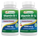 Best Naturals Vitamin B1 als Thiamine Mononitrate 100 mg & Vitamin B12 6000 mcg