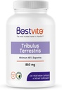 BESTVITE Tribulus Terrestris 850mg pro Kapsel (240 vegetarische Kapseln) - Standardisierter Extrakt - Min 45% Saponine - No Stearates - Kein Silikondioxid - keine Füllstoffe - Vegan - Non GMO - Glutenfrei