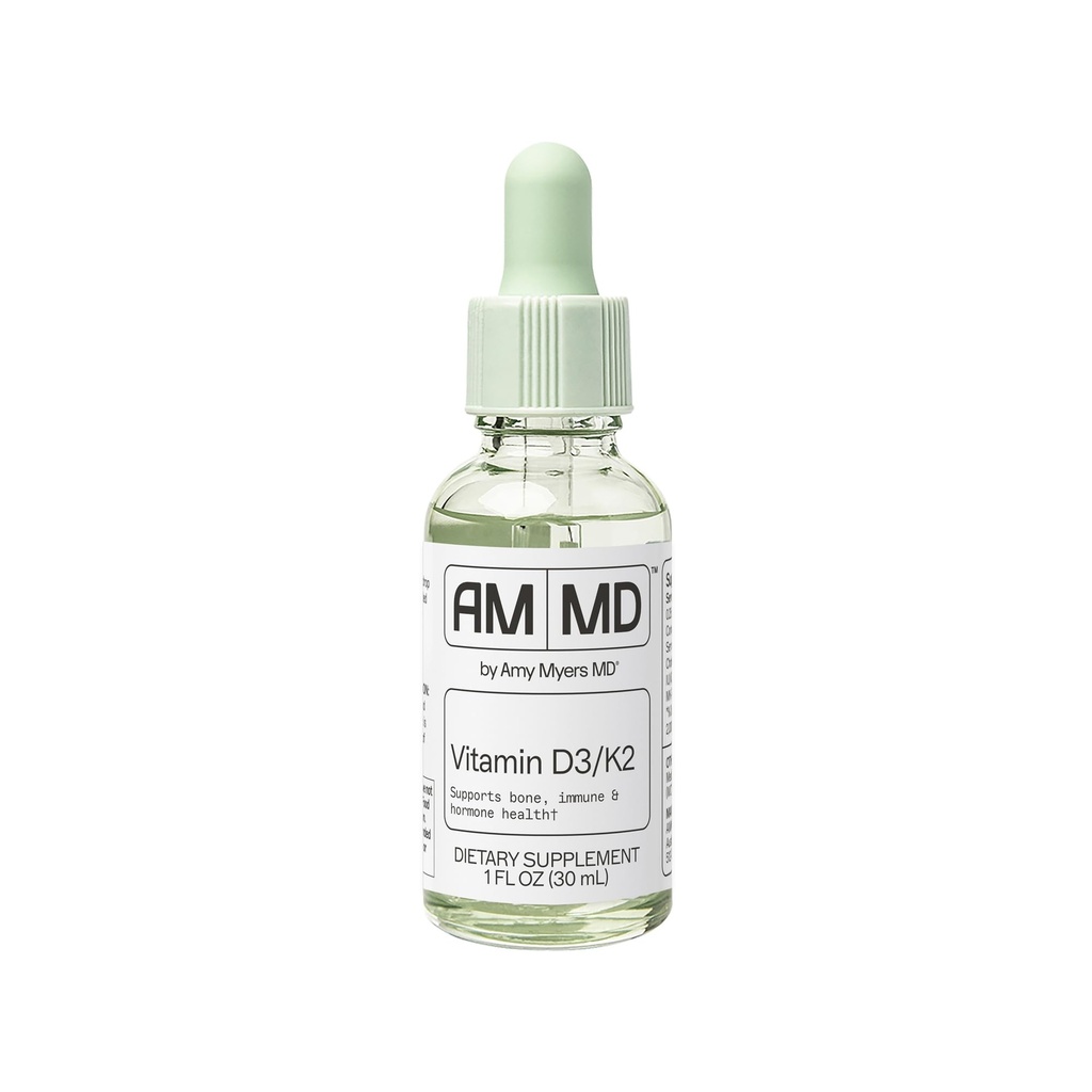 Amy Myers MD Vitamin D3/K2 Liquid - Unterstützt Knochengesundheit, Immunfunktion & Hormon Balance - Hohe Absorption - nicht-Dairy, Gluten-Free - 1 fl oz (30 Portionen)