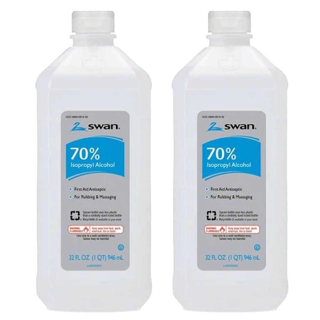 Cygne 70% Alcool de frottement, 32 Fl oz (paquet de 2)