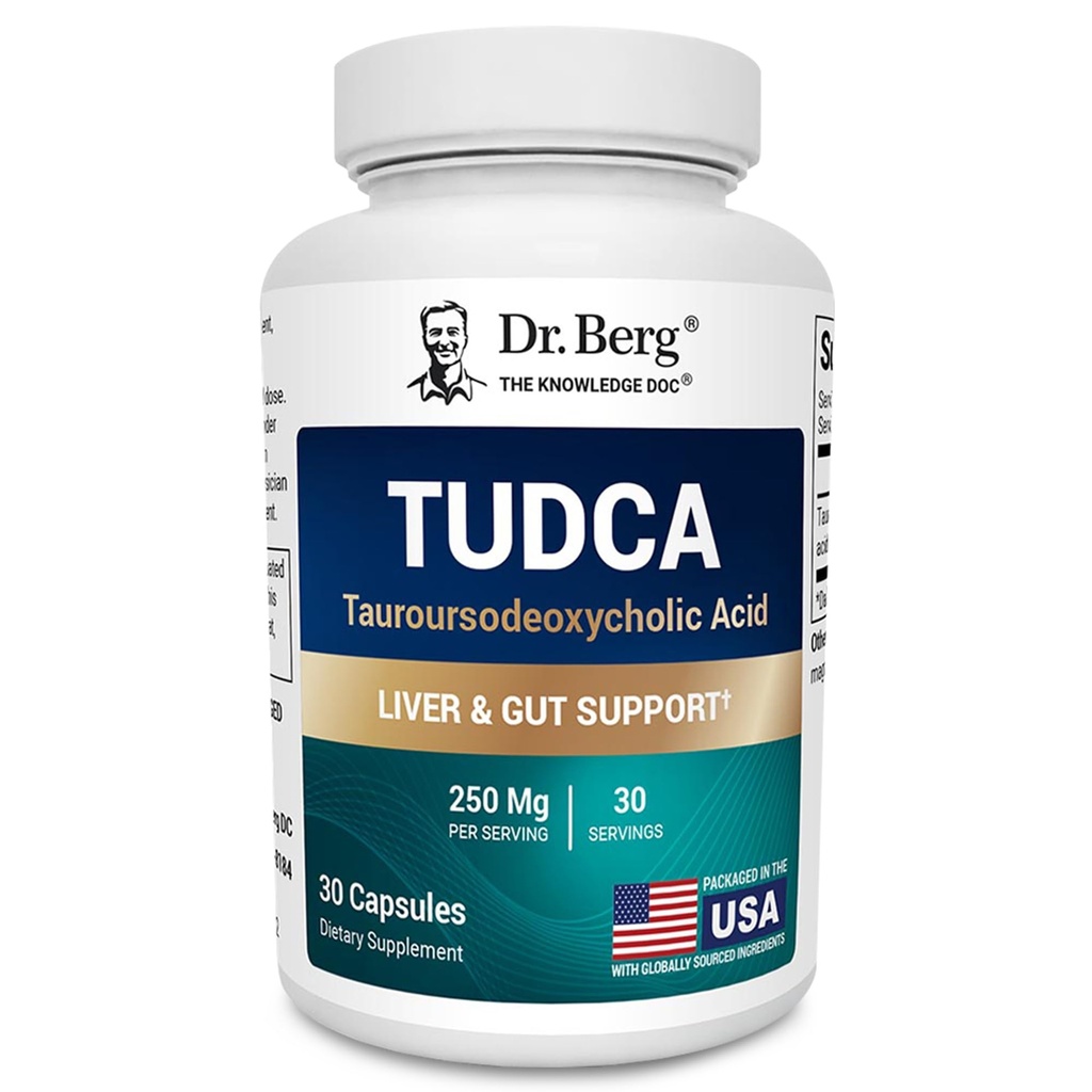Dr. Berg TUDCA Supplement (Tauroursodeoxycholsäure) - Leistungsstarke Formel für Lebergesundheit, Gallenfluss, Gallenblasenunterstützung und Verdauungsgesundheit * - 30 Kapseln