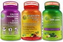 Trio d'os végétalien, d'immuno et de soutien hormonal – Calcium à base végétale, magnésium, zinc + D3, K2 et curcuma + quercétine avec bromelain, vitamine C, zinc + DIM 200mg et BioPerine® dans les capsules à libération retardée