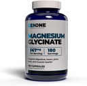 GenOne Glycinate de magnésium Capsules - Absorption améliorée pour les os et le soutien mental - Doucement à l'estomac 567mg par portion - 180 Nombre