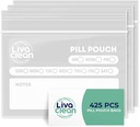 LivaClean 425 Pack Aufgerüstete Dicke Pillen Pouches für Reisen - Pillentaschen, Medizin Tasche für Reisen