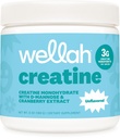 Wellah Creatine für Frauen (50 Servierungen, Unflavored) - Kreatin Monohydrat mit Dandelion & Cranberry Extract