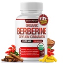 Organic Berberine mit Ceylon Cinnamon 2175mg - Premium Berberine Ergänzung hochreinen Extrakt USDA Organic, unterstützen Immunsystem, Berberine Plus Complex, Non-GMO Vegan für Herren Frauen 90 Kapseln