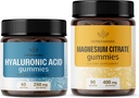 HERBAMAMA Hyaluronsäure und Magnesium Kit - Bundle von 250 mg Hyaluronsäure & 400 mg Magnesium Citrat Gummi - Vegan, Non-GMO, Gelatin-Free - 2 Pack