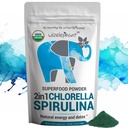 Chlorella Spirulina Powder Organic | Super Greens Powder and Smoothie Mix | Reich an Chlorophyll für Immununterstützung und Energie | Raw Vegan Protein | Spirulina Chlorella Pulver | 50 Servierungen