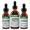 NutraMedix Detox Support Bundle - Sealantro (Chlorella, Cilantro Leaf et Pacific Cold-water Red Seaed), Sparga (Astragalus) et Burbur Pinella Extraits pour nettoyage et detox Support - 3 pièces