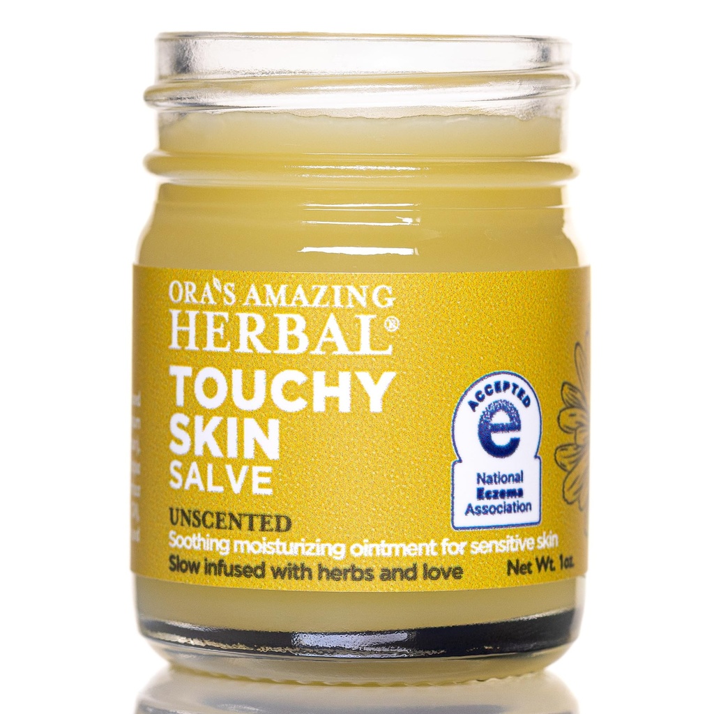 Oras erstaunliche Kräuter, Touchy Haut Salz, Eczema Creme Behandlung, Anti-Itch Creme für Kinder und Erwachsene, Calendula Salbe für natürliche empfindlich, Duftfrei, trockene Haut Balsam 1 oz Reisegröße